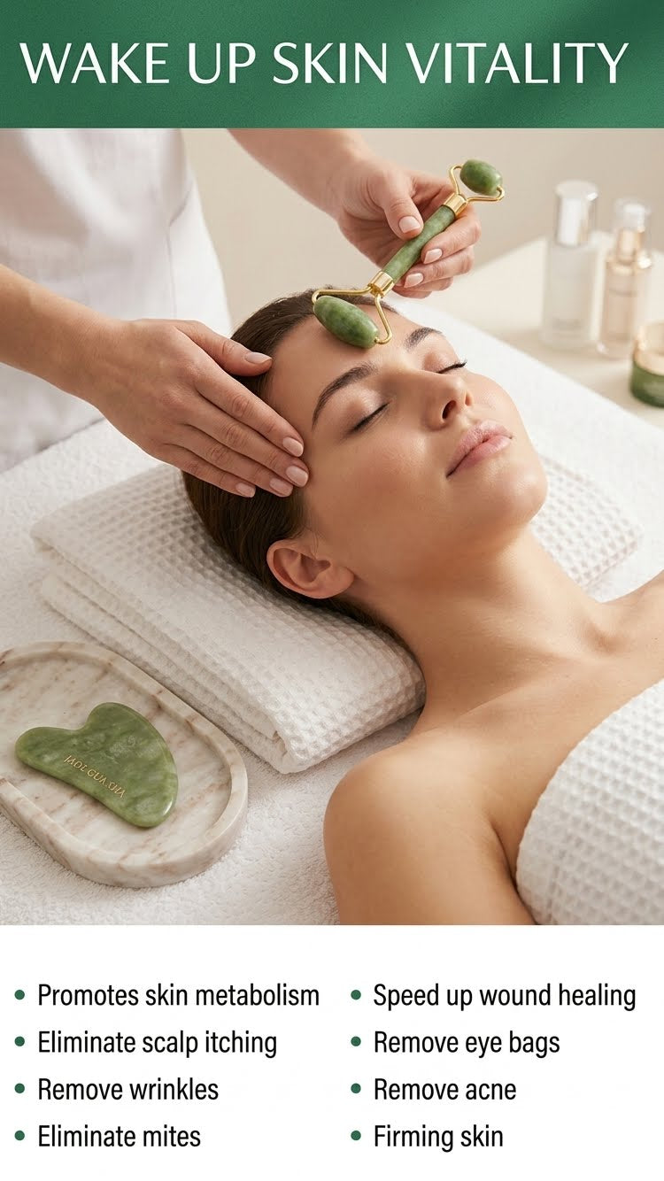 “Glow Naturally, Age Gracefully – Pure Jade Roller & Gua Sha Spa Therapy at Home”