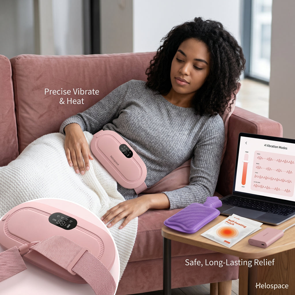 Period Pain Relief Heating Belt with Massager | USB Rechargeable Menstrual Cramp Relief Device