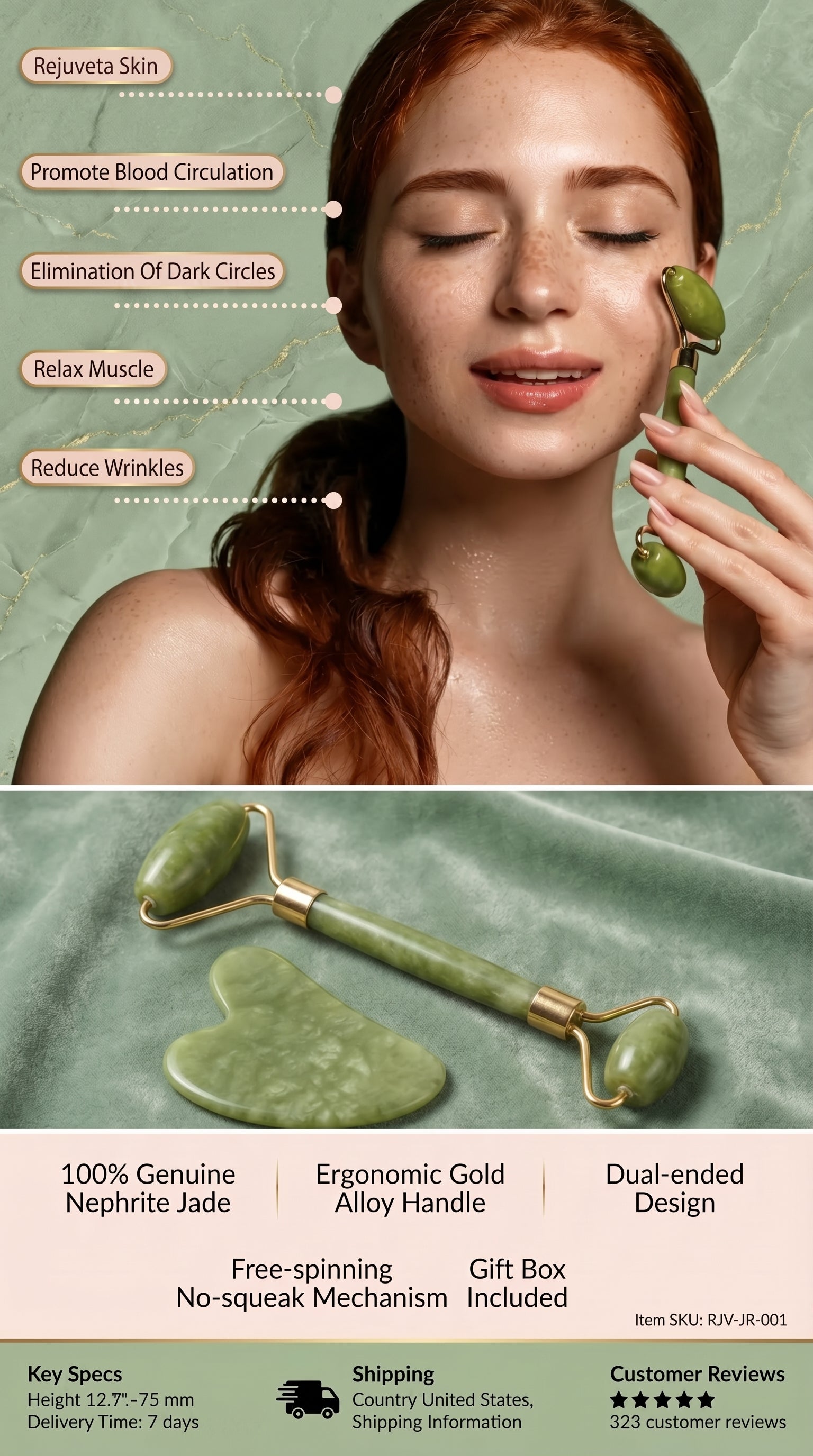 “Glow Naturally, Age Gracefully – Pure Jade Roller & Gua Sha Spa Therapy at Home”