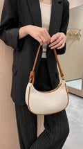 Elegant Cream PU Leather Shoulder Bag for Women | Trendy Sling Crossbody Purse | Stylish Minimal Handbag for Girls & Ladies