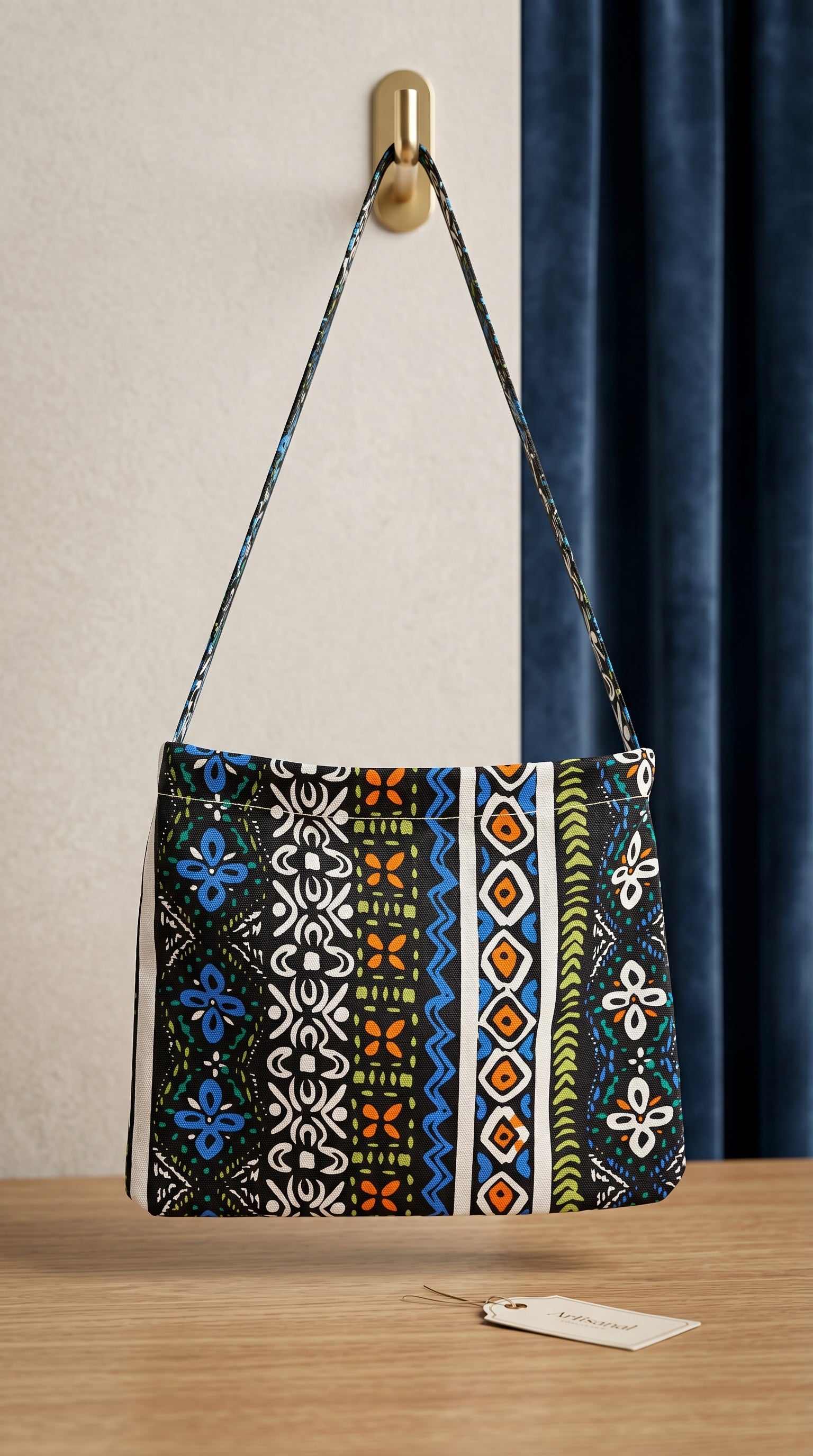 Premium Boho Ethnic 3-Piece Girls Outfit Set – Tassel Tank Top, Printed Wide Leg Pants & Matching Sling Bag | Summer Holiday Wear