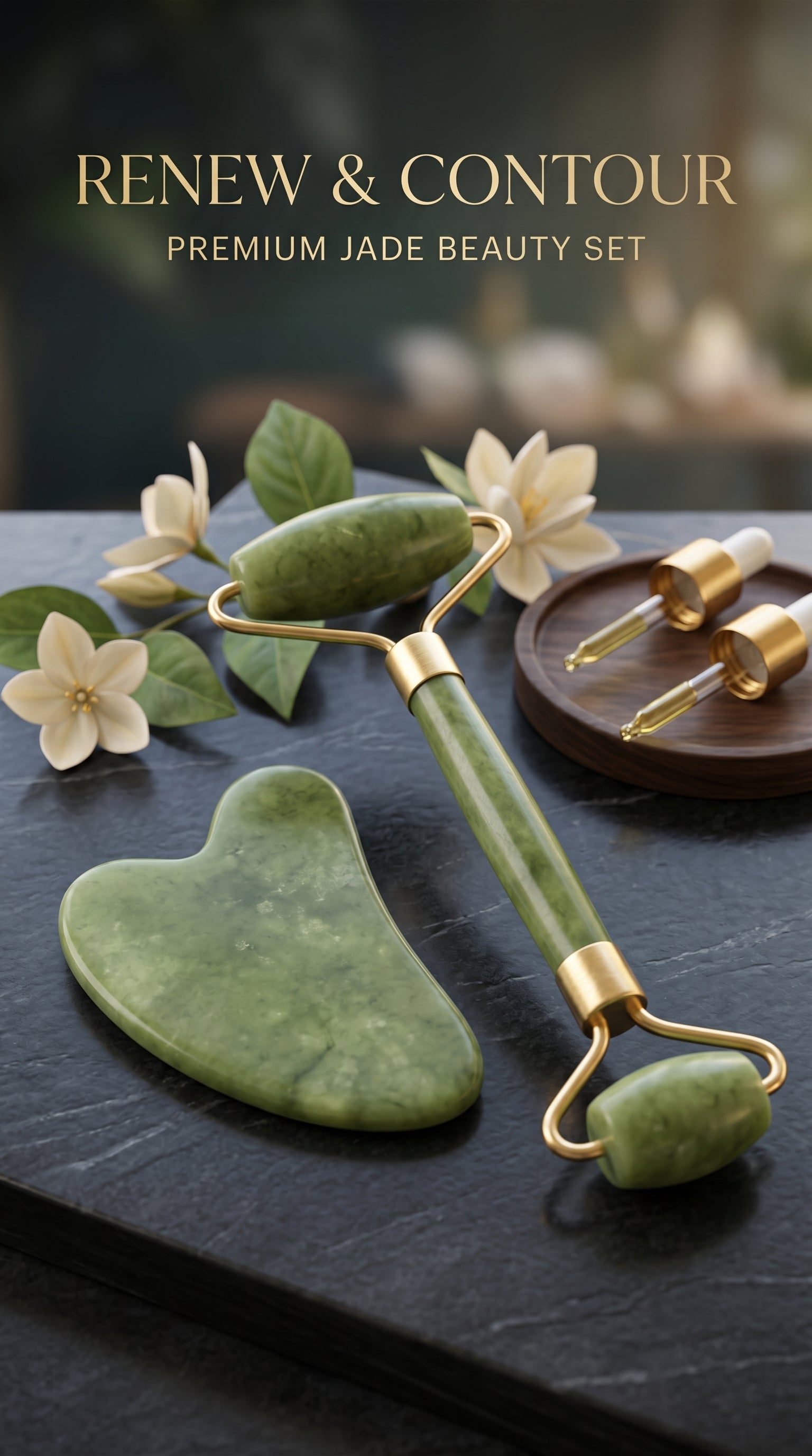 “Glow Naturally, Age Gracefully – Pure Jade Roller & Gua Sha Spa Therapy at Home”