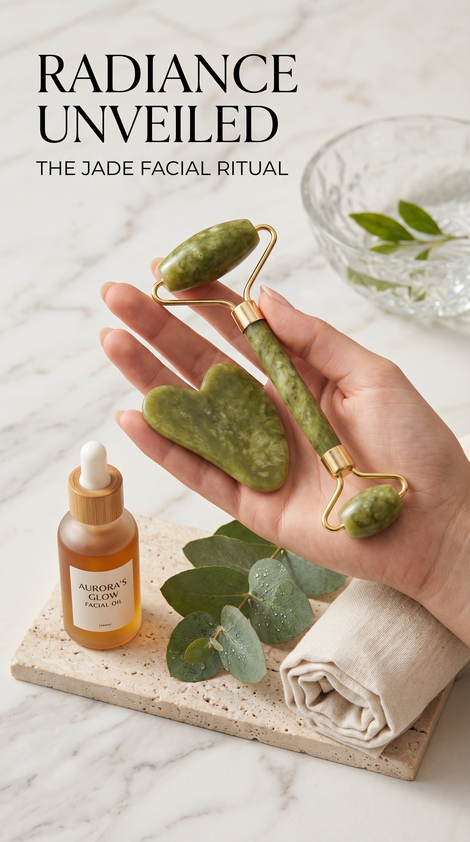 “Glow Naturally, Age Gracefully – Pure Jade Roller & Gua Sha Spa Therapy at Home”