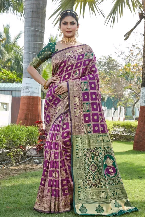 Royal Zari Woven Cotton Silk Saree – Wedding & Festive Traditional Wear with Running Blouse