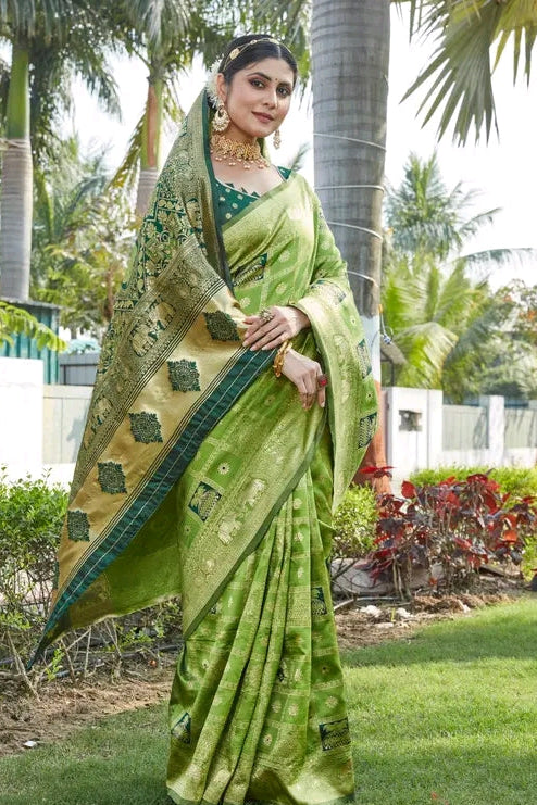 Royal Zari Woven Cotton Silk Saree – Wedding & Festive Traditional Wear with Running Blouse
