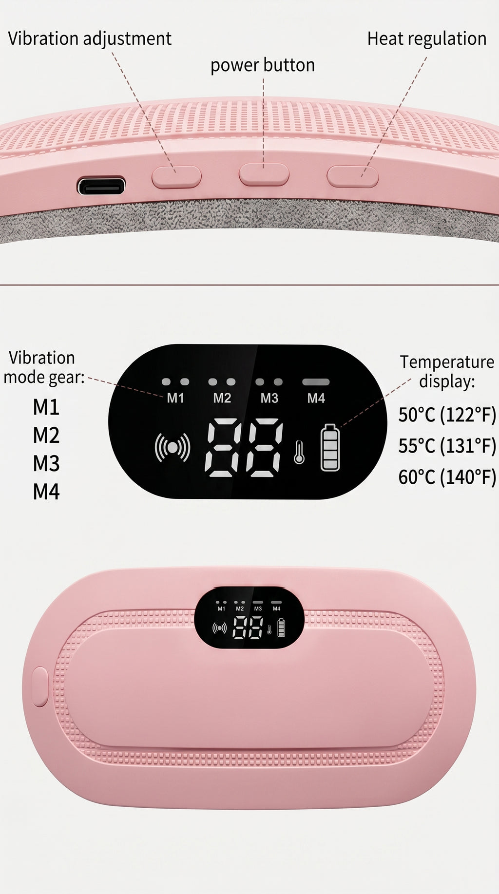 Period Pain Relief Heating Belt with Massager | USB Rechargeable Menstrual Cramp Relief Device