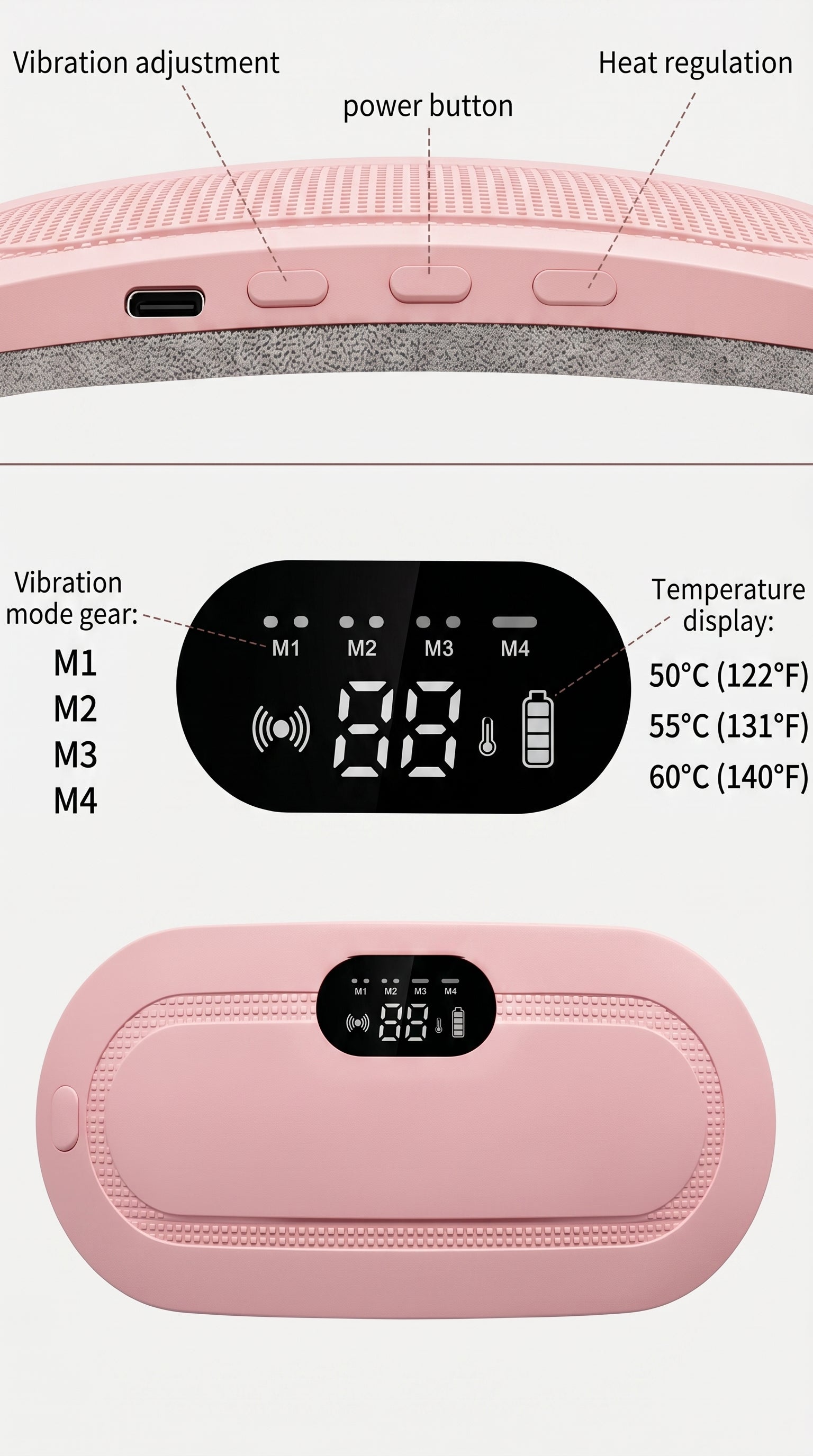 Period Pain Relief Heating Belt with Massager | USB Rechargeable Menstrual Cramp Relief Device